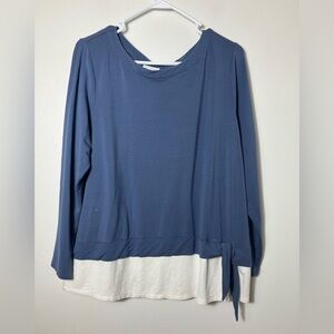 J Jill Long Sleeve Top Sz XL Blue Viscose Super Soft Comfort‎ Lightweight Casual
